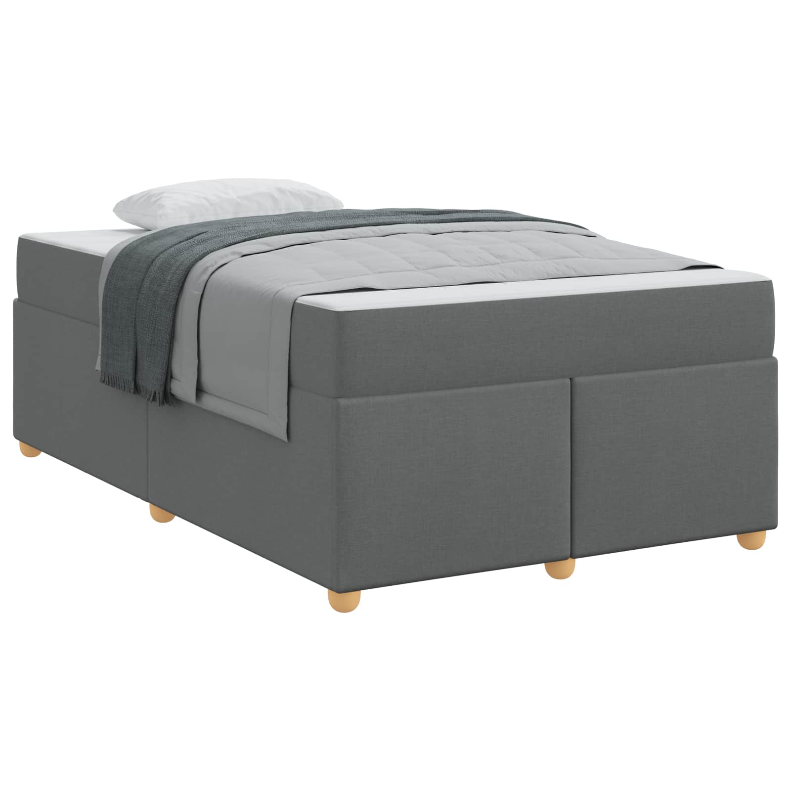 Estructura de cama con colchón Gris oscuro 120 x 200 cm tela
