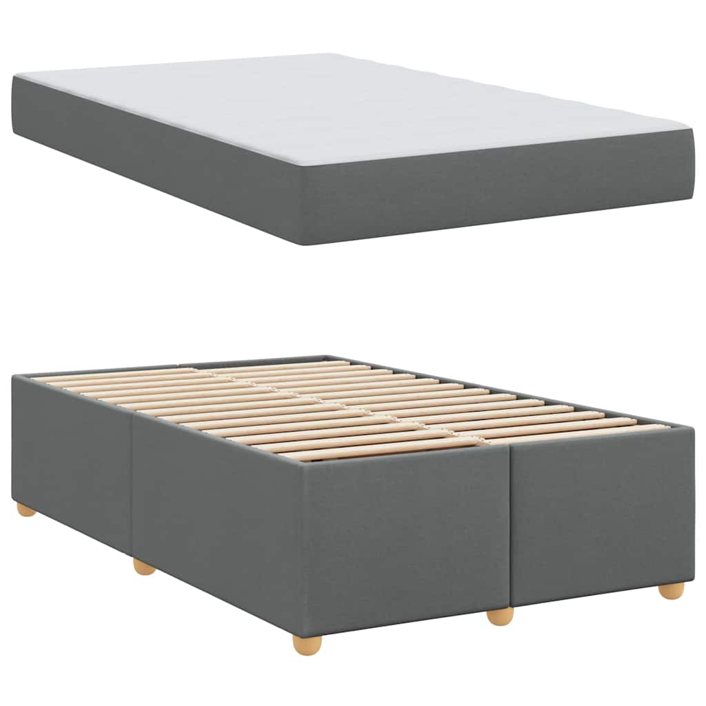 Estructura de cama con colchón Gris oscuro 120 x 200 cm tela