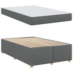 Estructura de cama con colchón Gris oscuro 120 x 200 cm tela