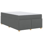 Estructura de cama con colchón Gris oscuro 120 x 200 cm tela
