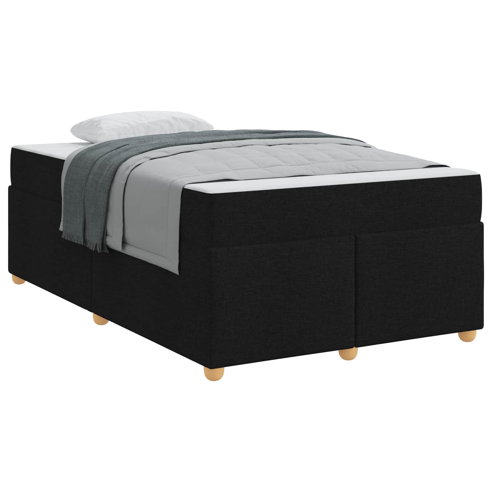 Estructura de cama con colchón Negro 120 x 200 cm tela