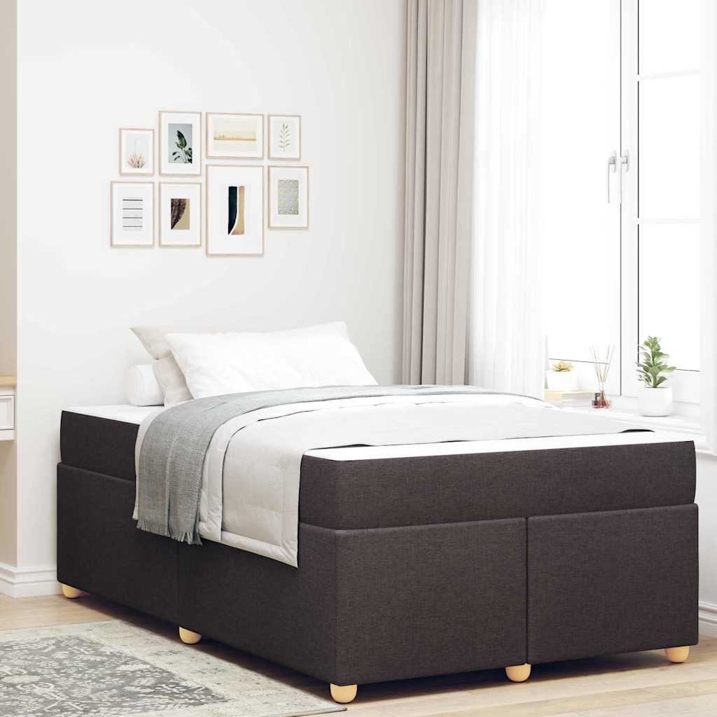 Estrutura de cama com colchão Castanho Escuro 100 x 200 cm tecido