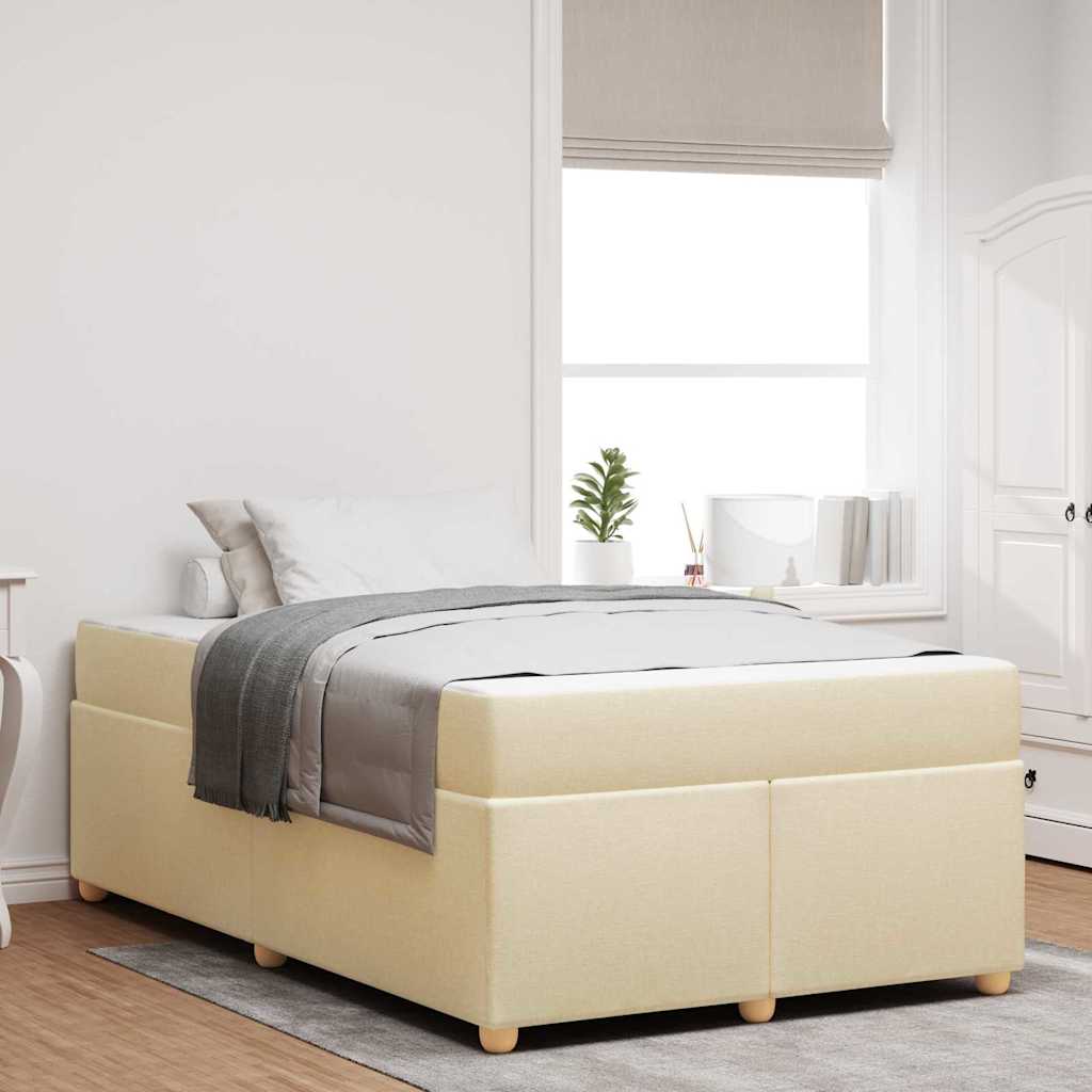 Estructura de cama con colchón Crema 120 x 200 cm tela