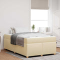 Estructura de cama con colchón Crema 120 x 200 cm tela