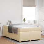 Estructura de cama con colchón Crema 120 x 200 cm tela