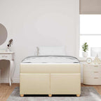 Estructura de cama con colchón Crema 120 x 200 cm tela