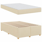 Estructura de cama con colchón Crema 120 x 200 cm tela