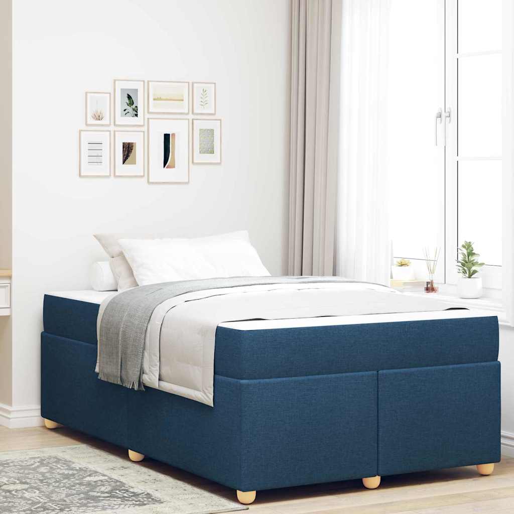 Estructura de cama con colchón Azul 120 x 200 cm tela