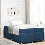 Estructura de cama con colchón Azul 120 x 200 cm tela