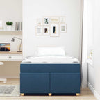Estructura de cama con colchón Azul 120 x 200 cm tela