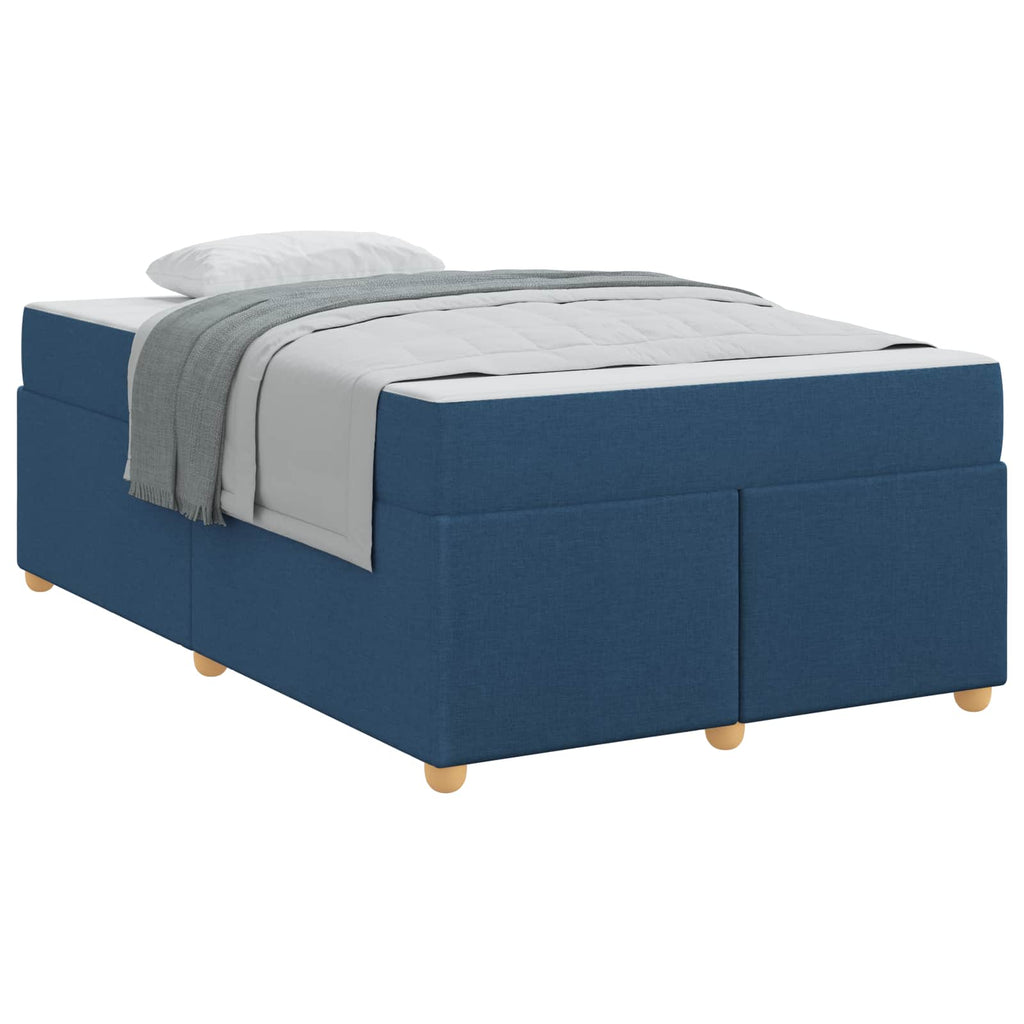Estructura de cama con colchón Azul 120 x 200 cm tela