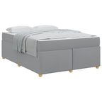 Estructura de cama con colchón Gris Claro 140 x 200 cm tela