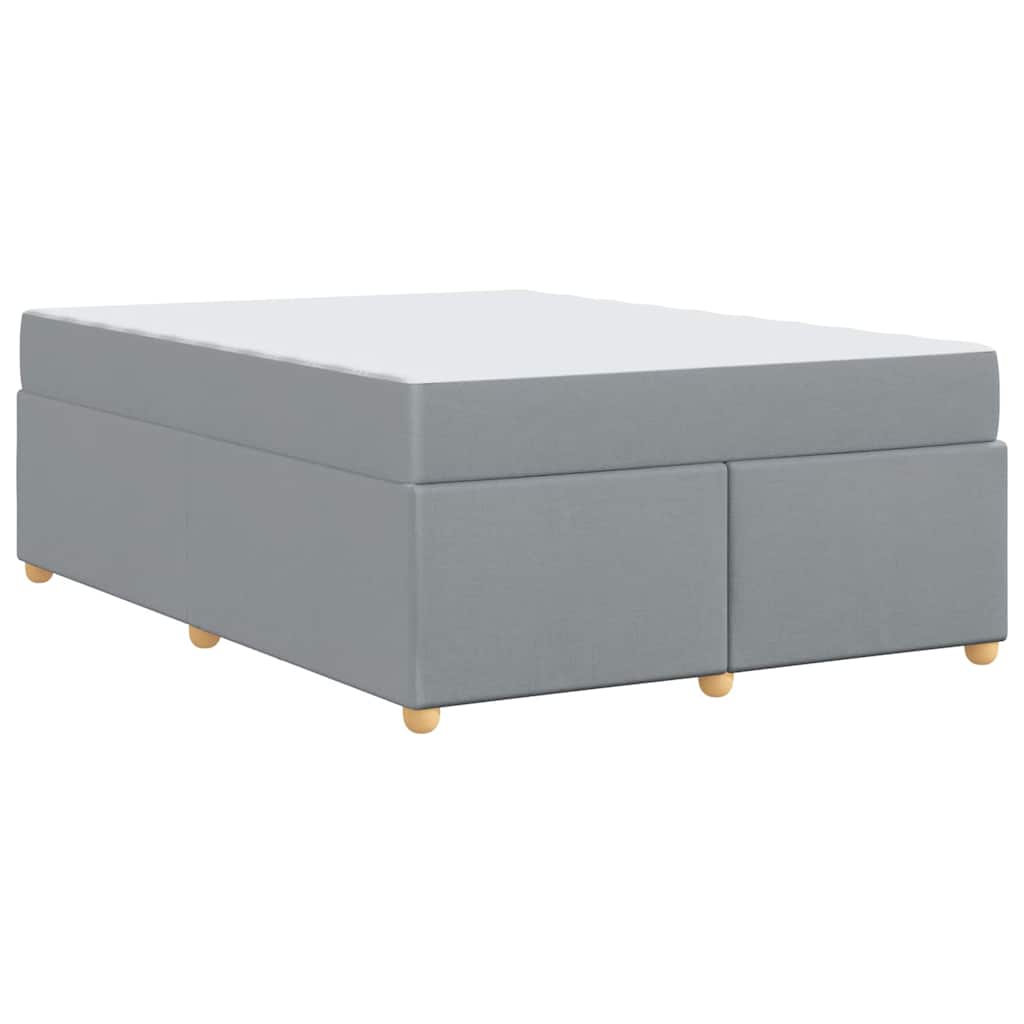 Estructura de cama con colchón Gris Claro 140 x 200 cm tela