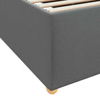 Estructura de cama con colchón Gris oscuro 140 x 200 cm tela