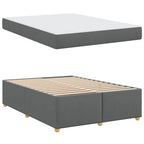 Estructura de cama con colchón Gris oscuro 140 x 200 cm tela