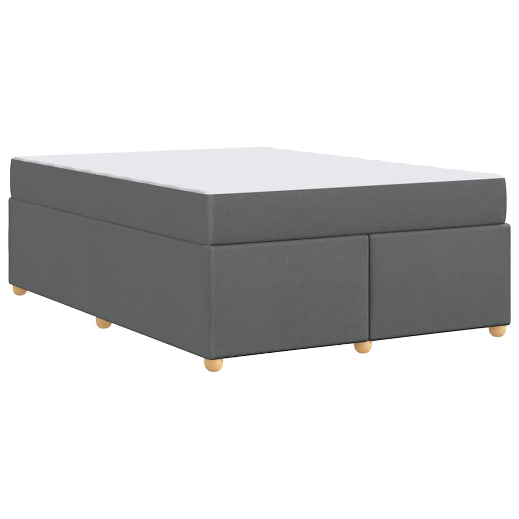 Estructura de cama con colchón Gris oscuro 140 x 200 cm tela