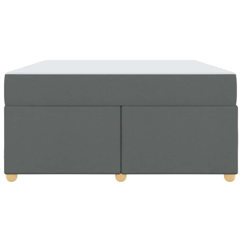 Estructura de cama con colchón Gris oscuro 140 x 200 cm tela