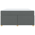 Estructura de cama con colchón Gris oscuro 140 x 200 cm tela