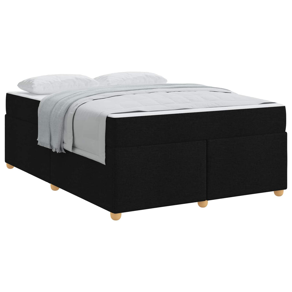 Estructura de cama con colchón Negro 140 x 200 cm tela