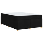Estructura de cama con colchón Negro 140 x 200 cm tela