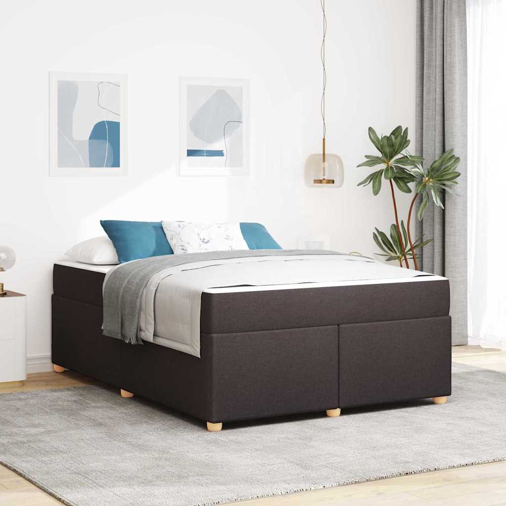 Estrutura de cama com colchão Castanho Escuro 100 x 200 cm tecido