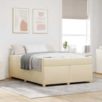 Estructura de cama con colchón Crema 140 x 200 cm tela