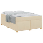 Estructura de cama con colchón Crema 140 x 200 cm tela