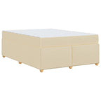 Estructura de cama con colchón Crema 140 x 200 cm tela