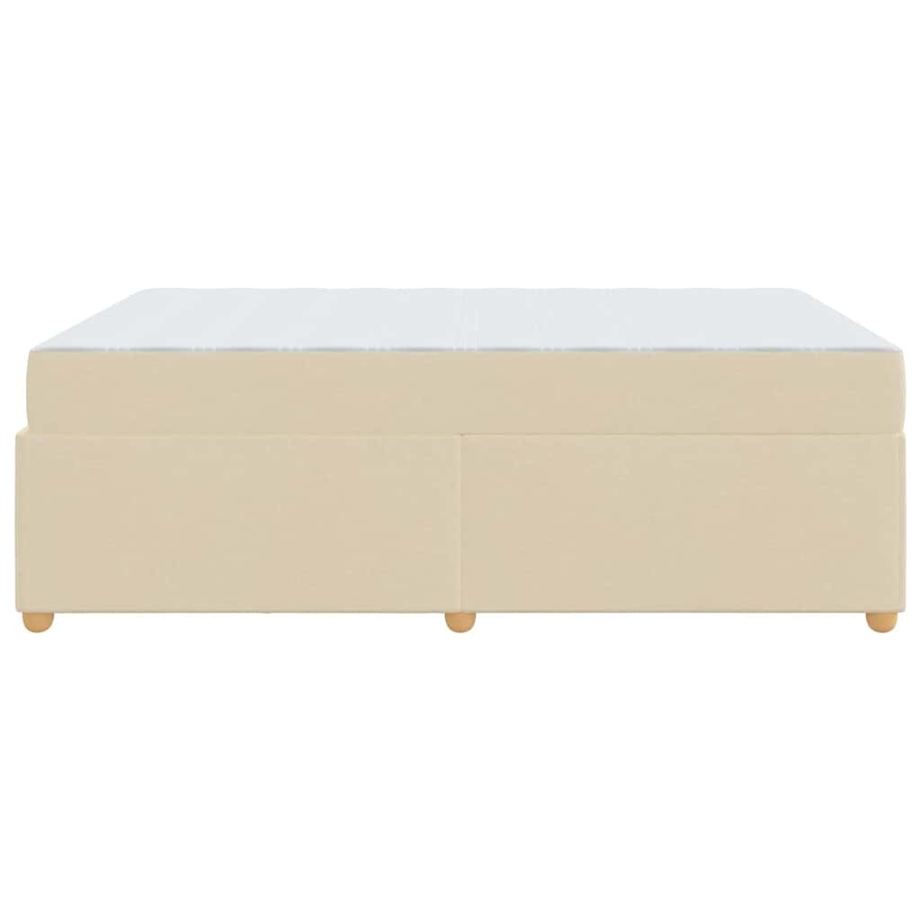 Estructura de cama con colchón Crema 140 x 200 cm tela