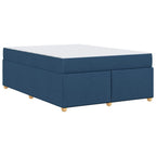 Estructura de cama con colchón Azul 140 x 200 cm tela