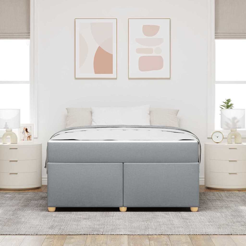 Estructura de cama con colchón Gris Claro 160 x 200 cm tela