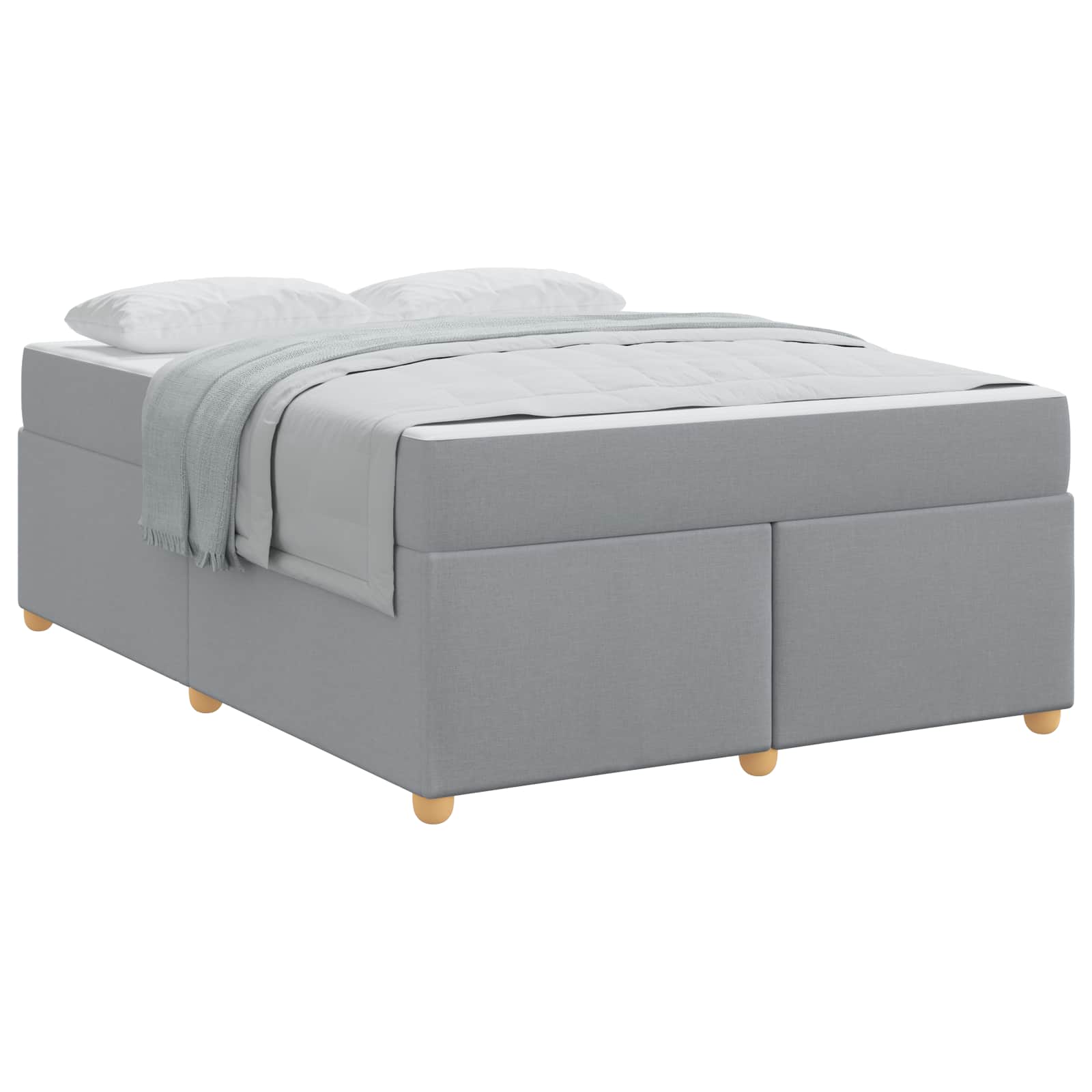Estructura de cama con colchón Gris Claro 160 x 200 cm tela