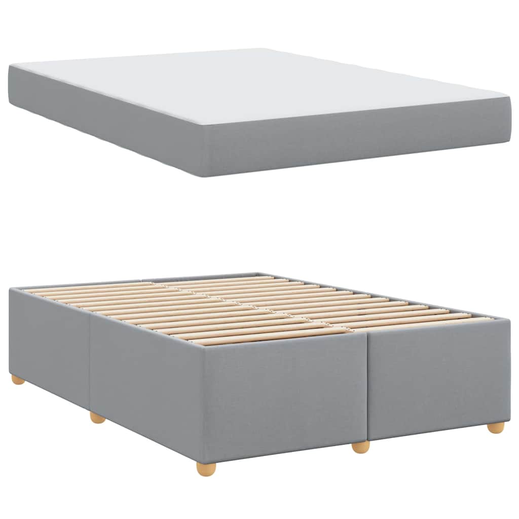 Estructura de cama con colchón Gris Claro 160 x 200 cm tela