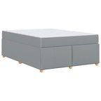 Estructura de cama con colchón Gris Claro 160 x 200 cm tela