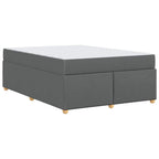 Estructura de cama con colchón Gris oscuro 160 x 200 cm tela