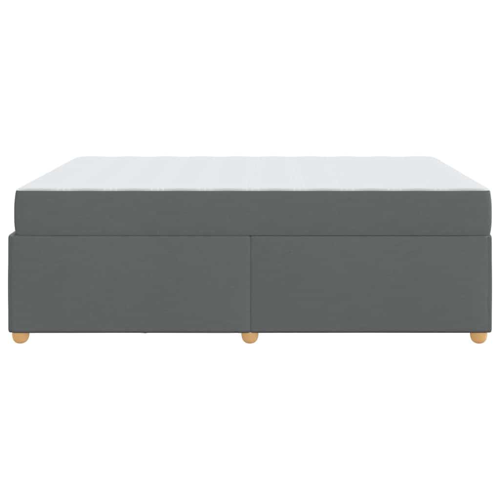 Estructura de cama con colchón Gris oscuro 160 x 200 cm tela