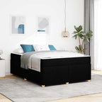 Estructura de cama con colchón Negro 160 x 200 cm tela