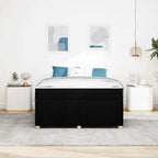 Estructura de cama con colchón Negro 160 x 200 cm tela