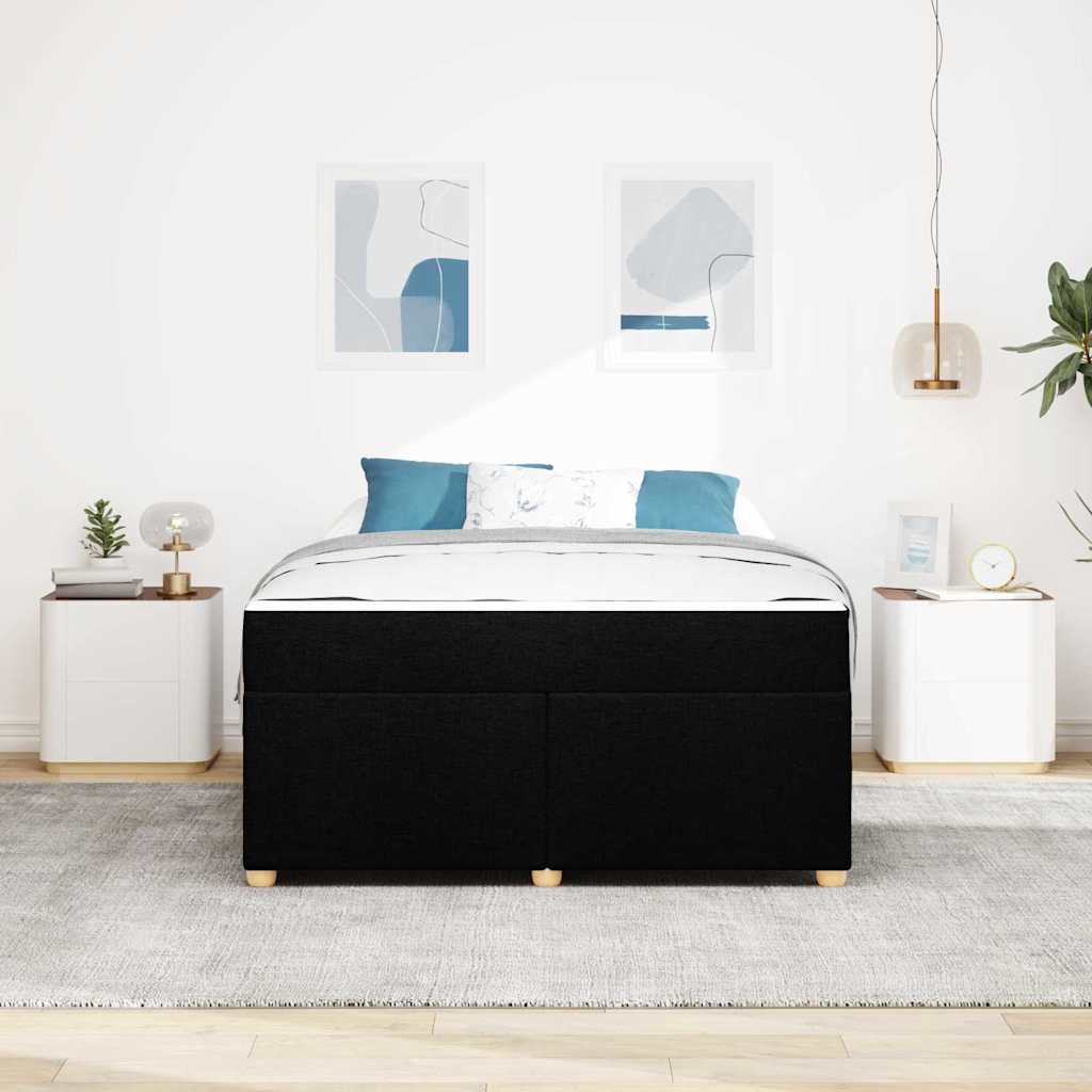 Estructura de cama con colchón Negro 160 x 200 cm tela