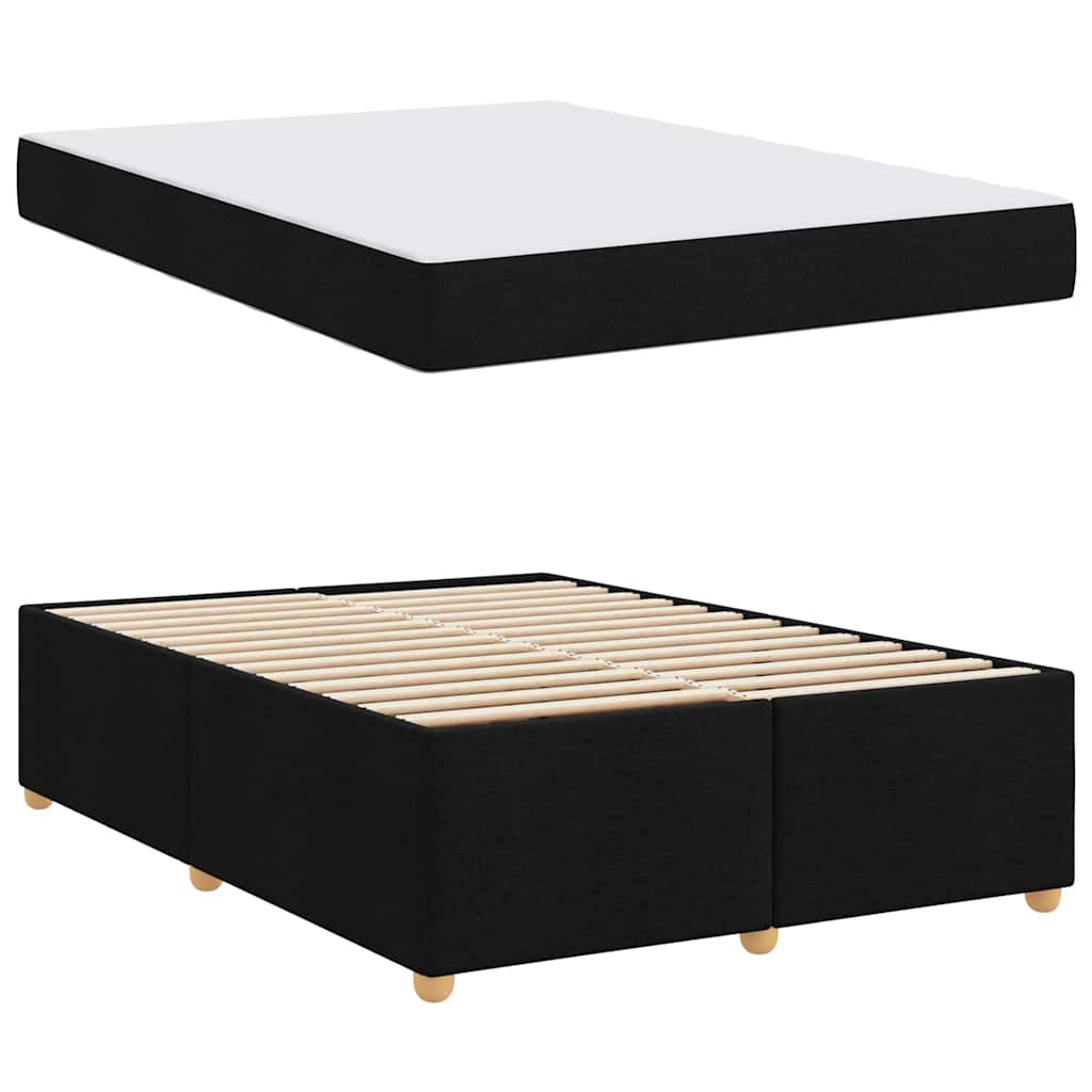 Estructura de cama con colchón Negro 160 x 200 cm tela
