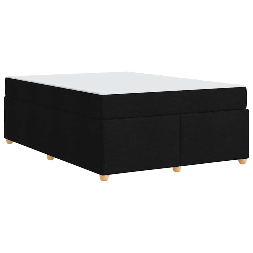 Estructura de cama con colchón Negro 160 x 200 cm tela