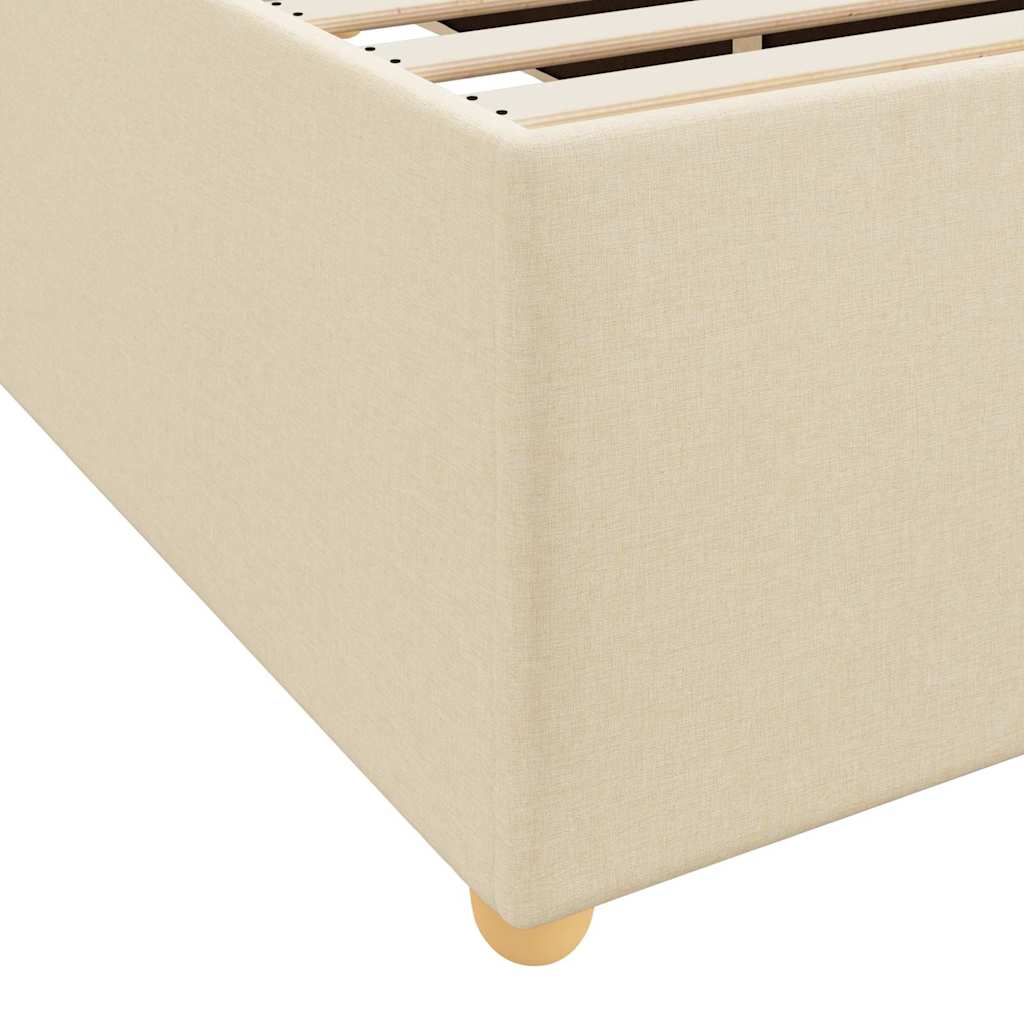 Estructura de cama con colchón Crema 160 x 200 cm tela