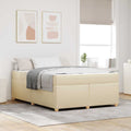 Estructura de cama con colchón Crema 160 x 200 cm tela