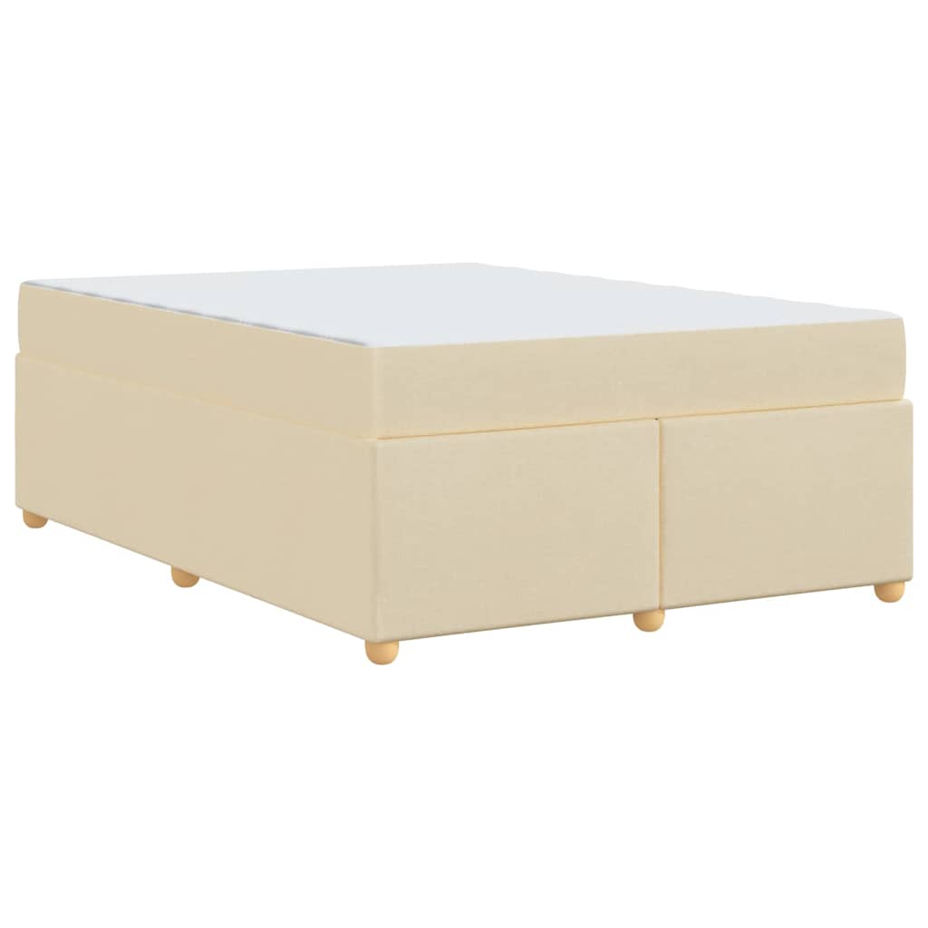 Estructura de cama con colchón Crema 160 x 200 cm tela