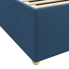 Estructura de cama con colchón Azul 160 x 200 cm tela
