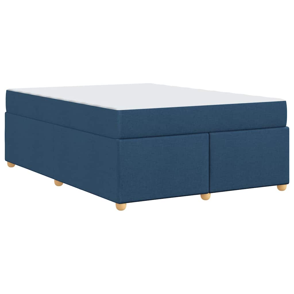 Estructura de cama con colchón Azul 160 x 200 cm tela