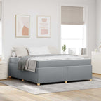 Estructura de cama con colchón Gris Claro 180 x 200 cm tela