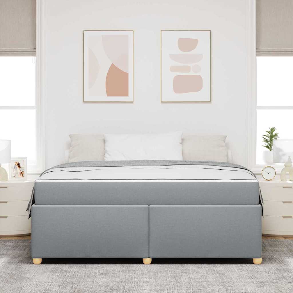 Estructura de cama con colchón Gris Claro 180 x 200 cm tela