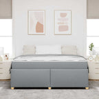 Estructura de cama con colchón Gris Claro 180 x 200 cm tela