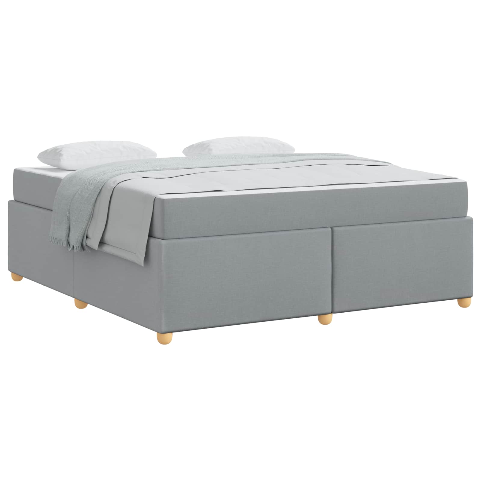 Estructura de cama con colchón Gris Claro 180 x 200 cm tela